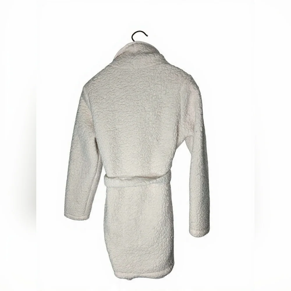 Abercrombie & Fitch Cream Plush Shawl-Collar Robe Chunky‎ Teddy Softgirl